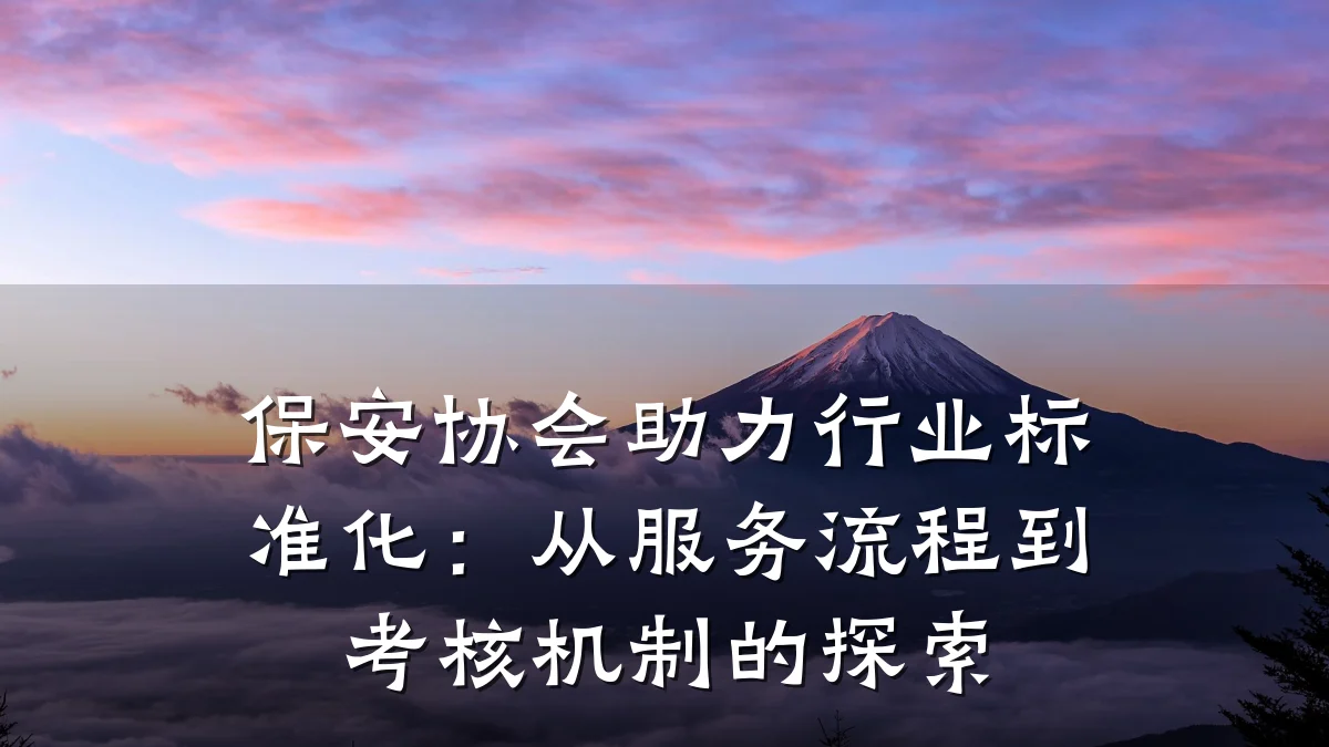 保安协会助力行业标准化：从服务流程到考核机制的探索