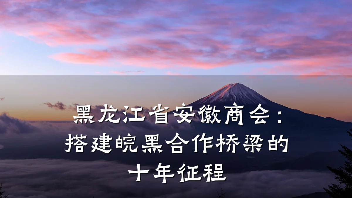 黑龙江省安徽商会：搭建皖黑合作桥梁的十年征程