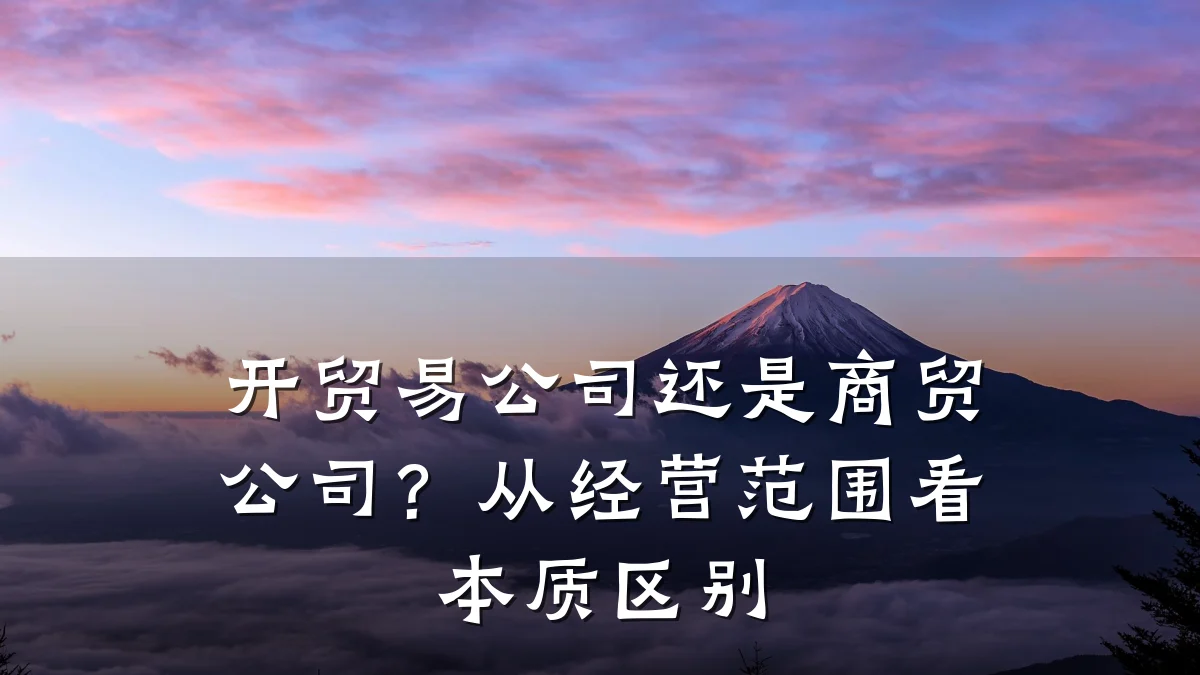 开贸易公司还是商贸公司?从经营范围看本质区别