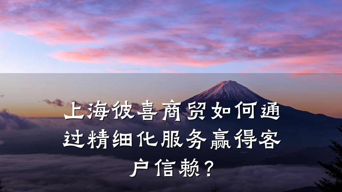 上海彼喜商贸如何通过精细化服务赢得客户信赖?