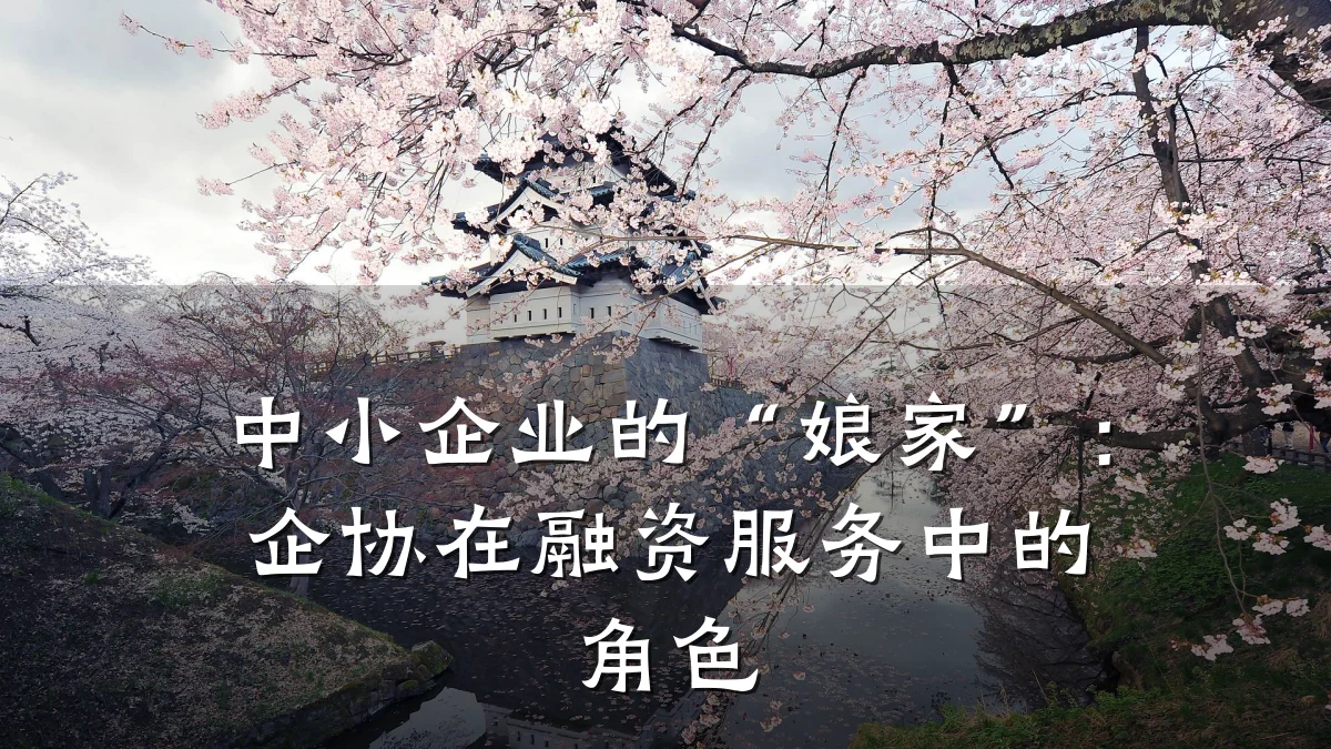 中小企业的“娘家”:企协在融资服务中的角色