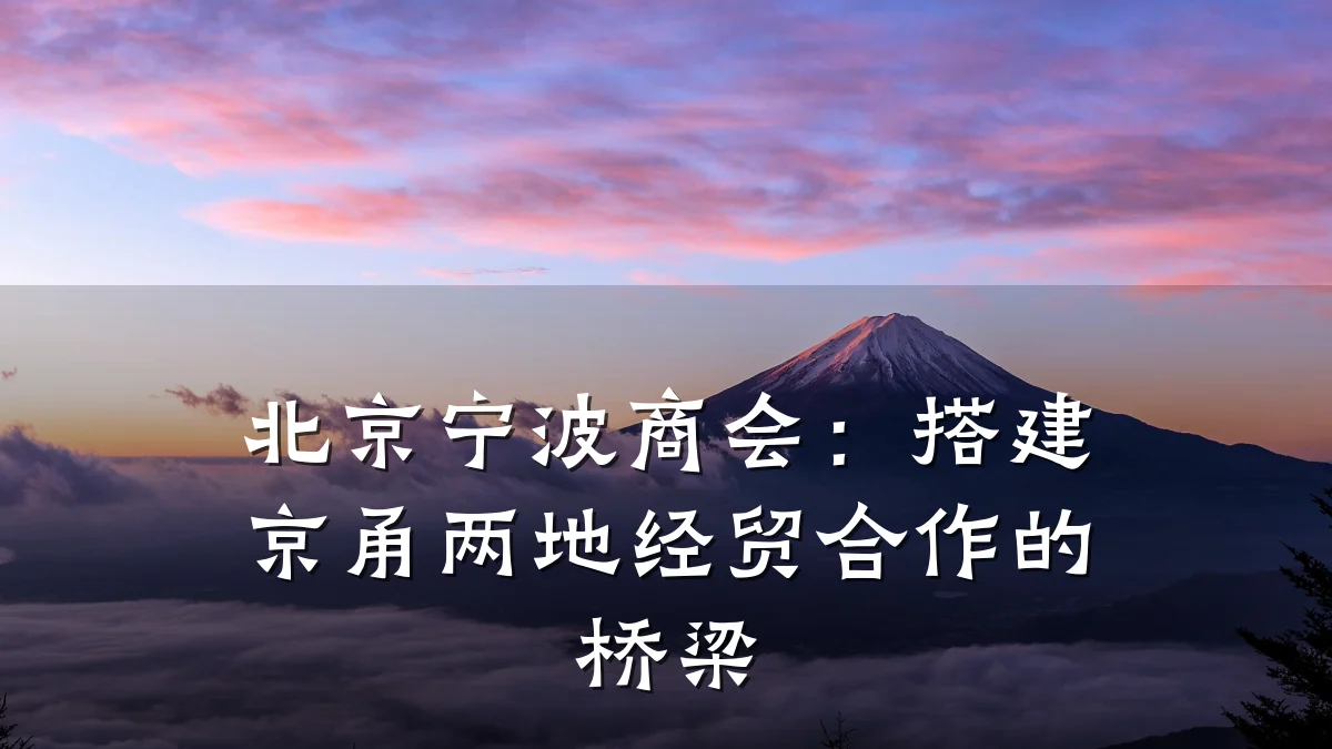 北京宁波商会：搭建京甬两地经贸合作的桥梁