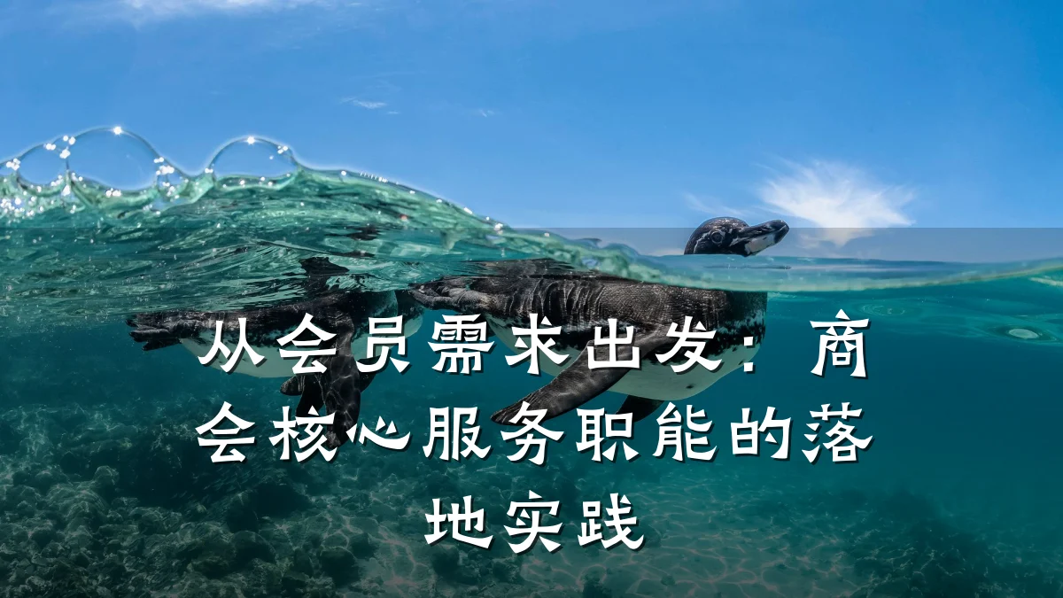 从会员需求出发：商会核心服务职能的落地实践