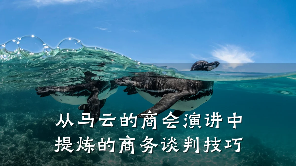 从马云的商会演讲中提炼的商务谈判技巧