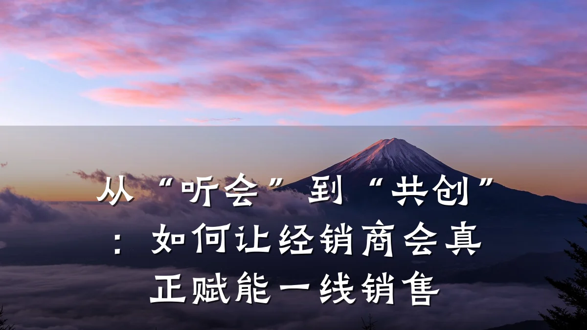 从“听会”到“共创”:如何让经销商会真正赋能一线销售