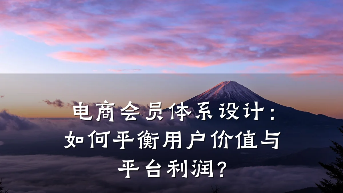 电商会员体系设计:如何平衡用户价值与平台利润?