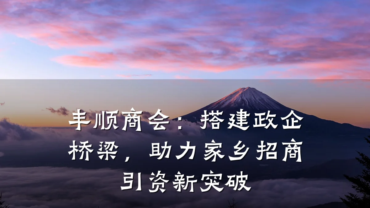 丰顺商会：搭建政企桥梁，助力家乡招商引资新突破