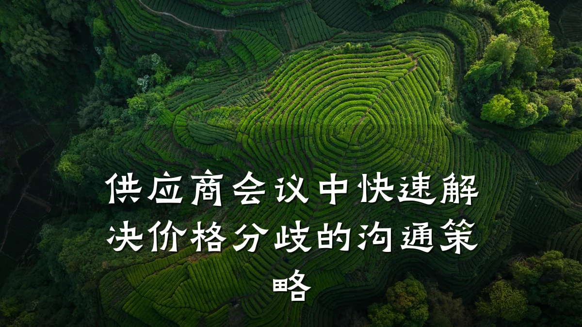 供应商会议中快速解决价格分歧的沟通策略