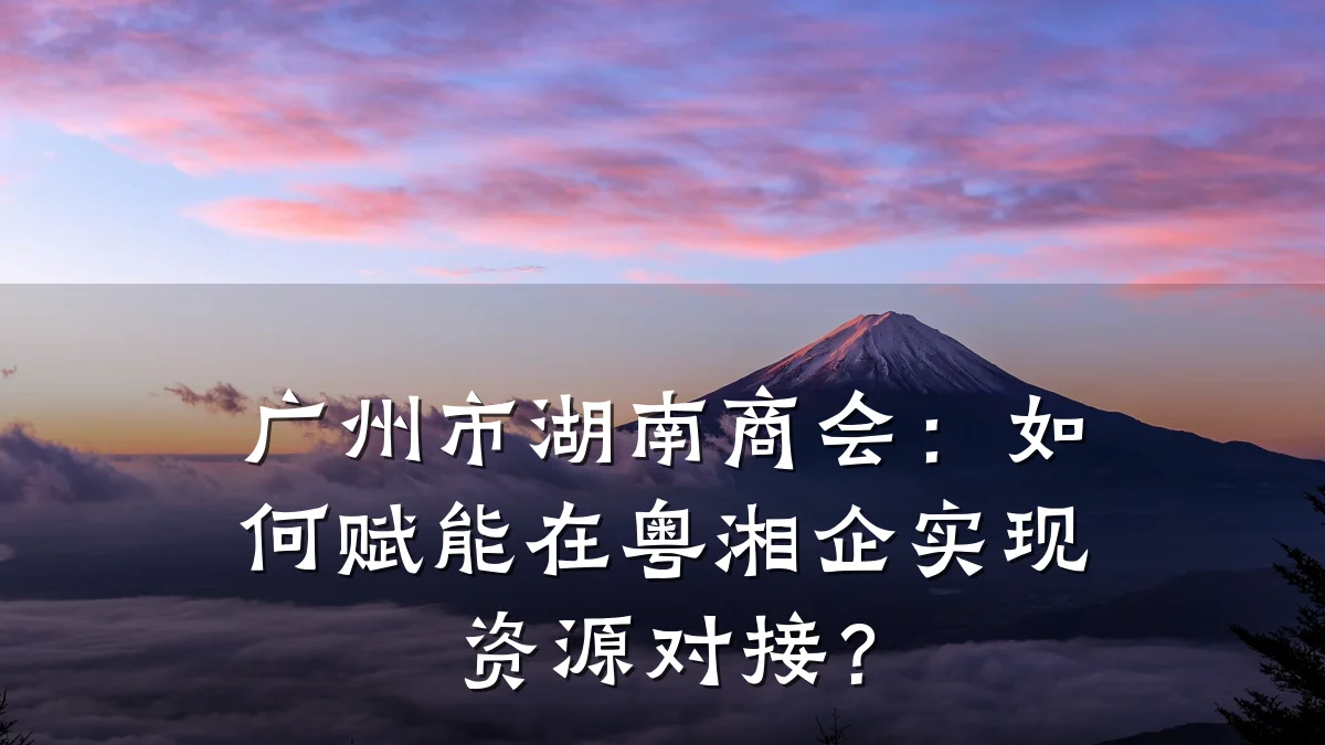 广州市湖南商会:如何赋能在粤湘企实现资源对接?