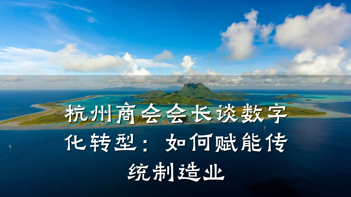 杭州商会会长谈数字化转型:如何赋能传统制造业