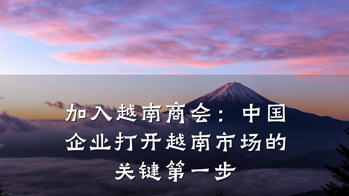 加入越南商会:中国企业打开越南市场的关键第一步