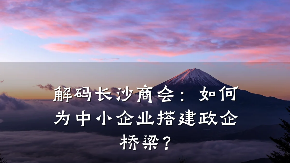 解码长沙商会:如何为中小企业搭建政企桥梁?
