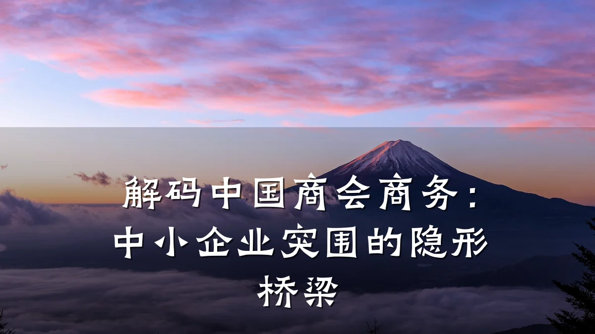 解码中国商会商务：中小企业突围的隐形桥梁