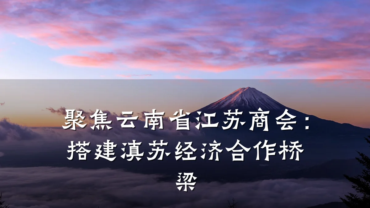 聚焦云南省江苏商会:搭建滇苏经济合作桥梁