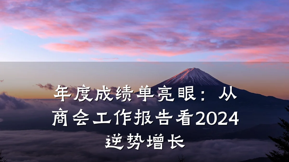 年度成绩单亮眼:从商会工作报告看2024逆势增长