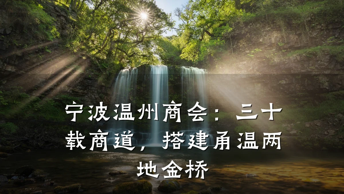 宁波温州商会：三十载商道，搭建甬温两地金桥