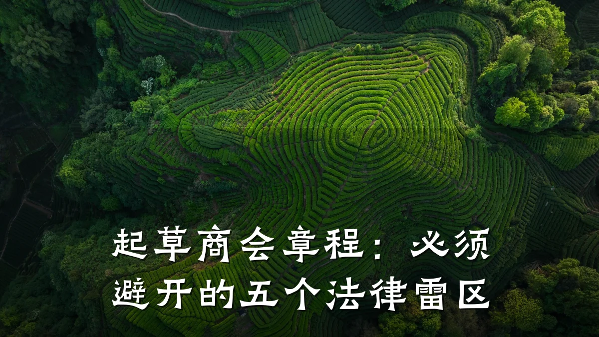 起草商会章程:必须避开的五个法律雷区