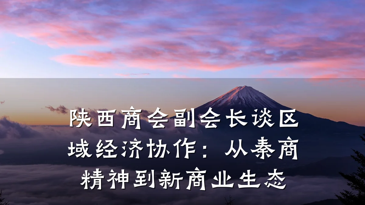 陕西商会副会长谈区域经济协作:从秦商精神到新商业生态