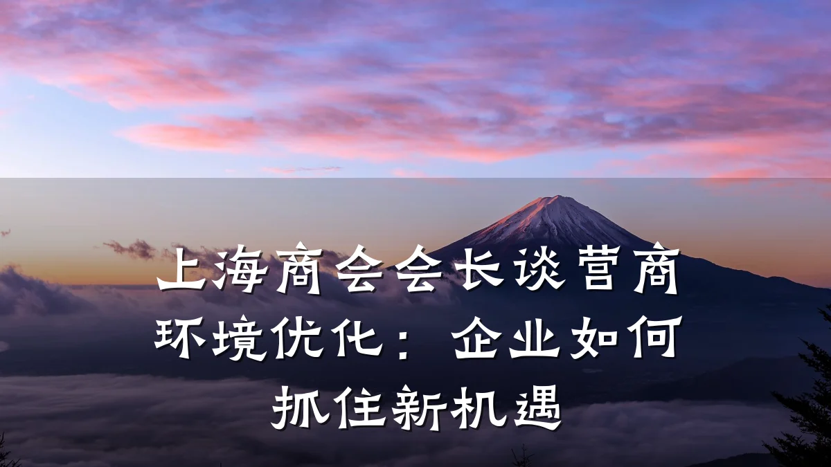 上海商会会长谈营商环境优化:企业如何抓住新机遇