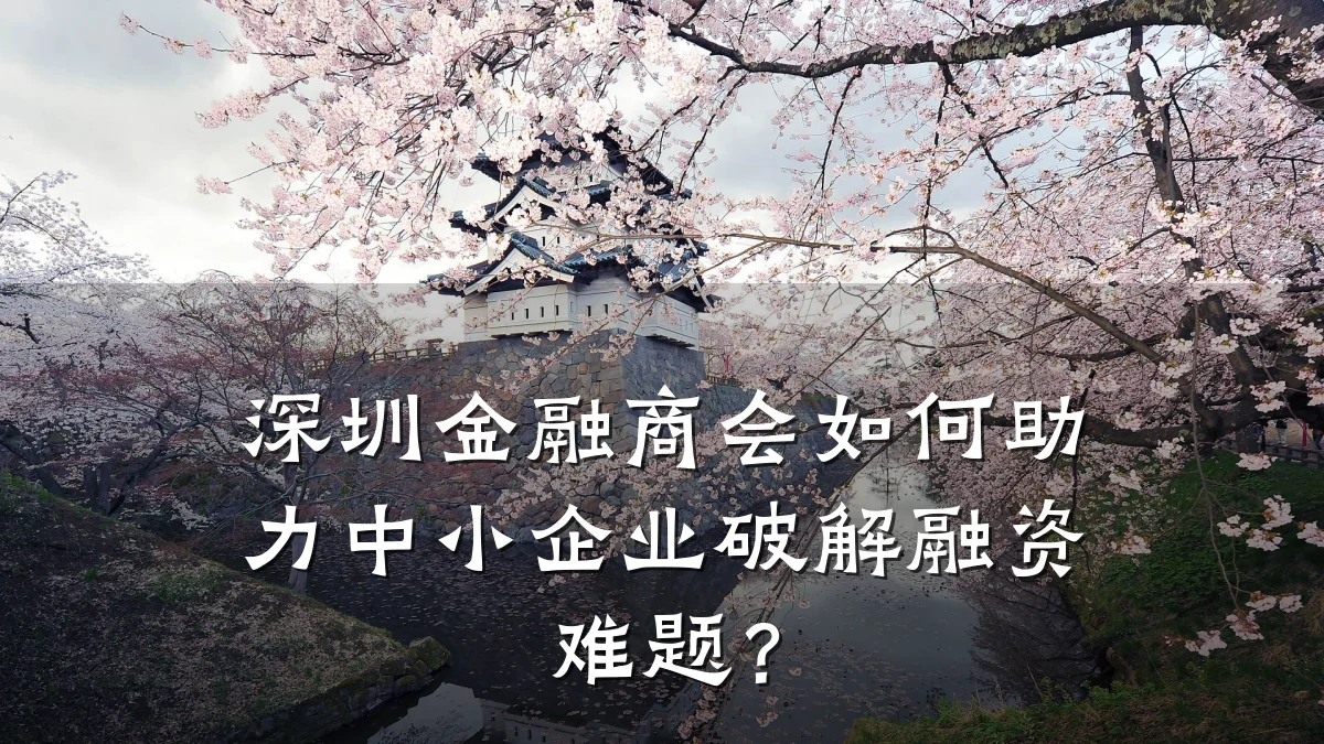深圳金融商会如何助力中小企业破解融资难题?