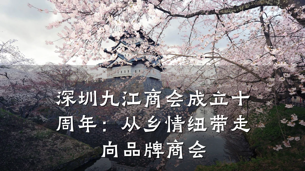 深圳九江商会成立十周年:从乡情纽带走向品牌商会