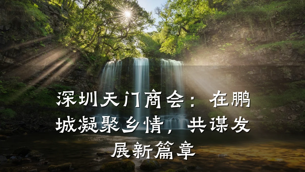 深圳天门商会:在鹏城凝聚乡情,共谋发展新篇章