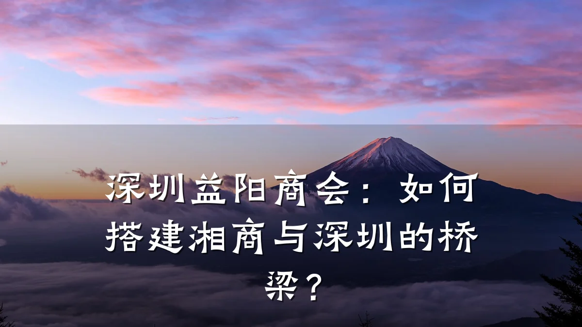 深圳益阳商会:如何搭建湘商与深圳的桥梁?