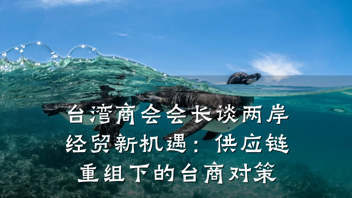 台湾商会会长谈两岸经贸新机遇:供应链重组下的台商对策