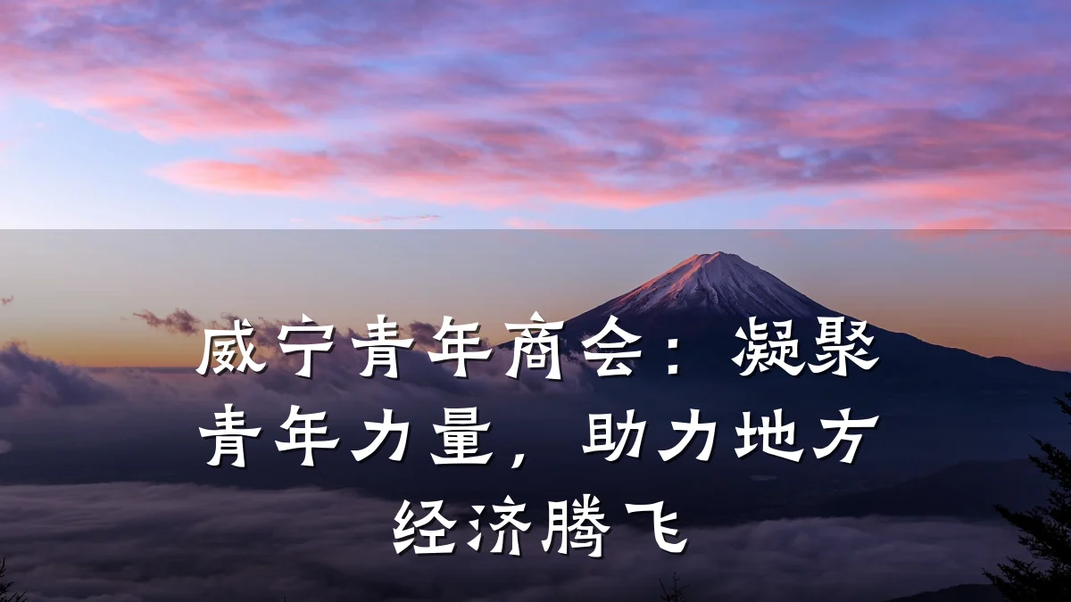 威宁青年商会:凝聚青年力量,助力地方经济腾飞