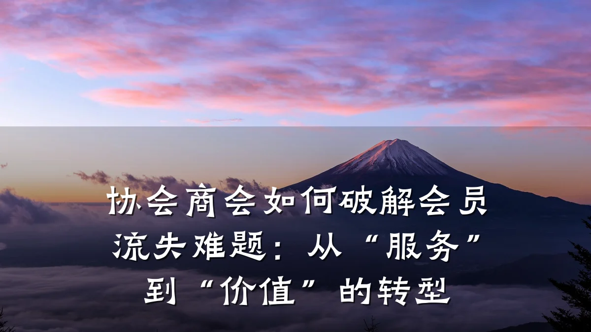 协会商会如何破解会员流失难题:从“服务”到“价值”的转型