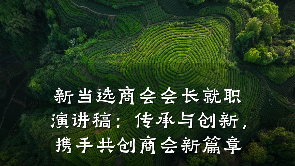 新当选商会会长就职演讲稿：传承与创新，携手共创商会新篇章