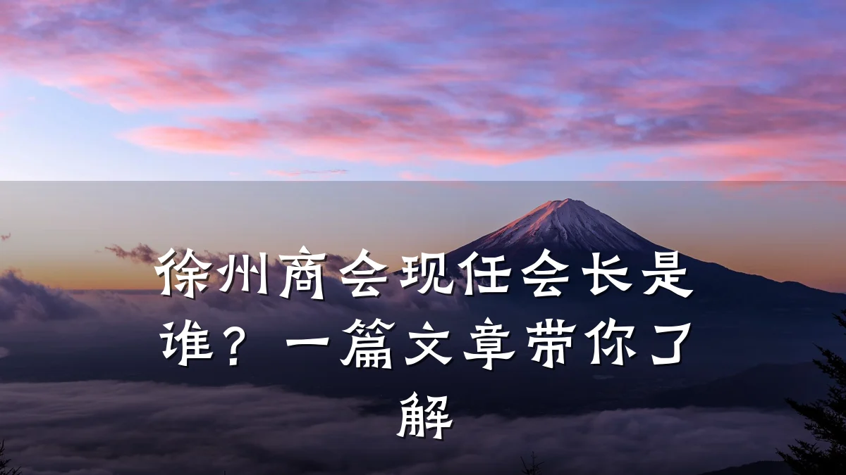 徐州商会现任会长是谁?一篇文章带你了解