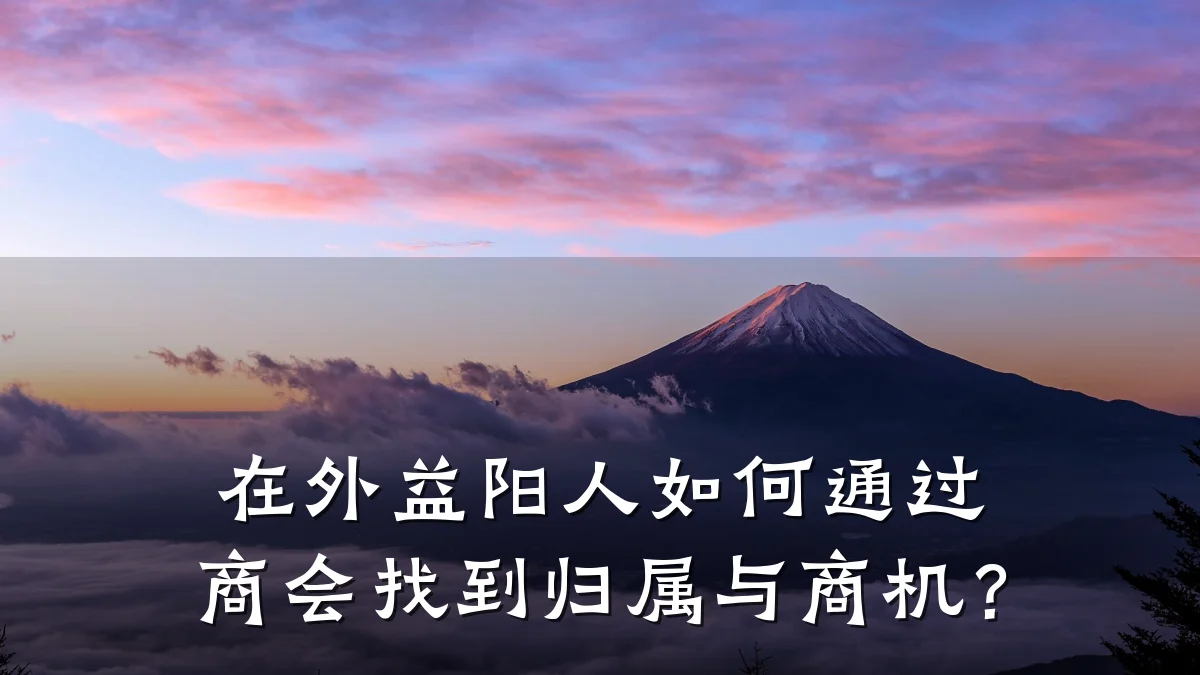 在外益阳人如何通过商会找到归属与商机?