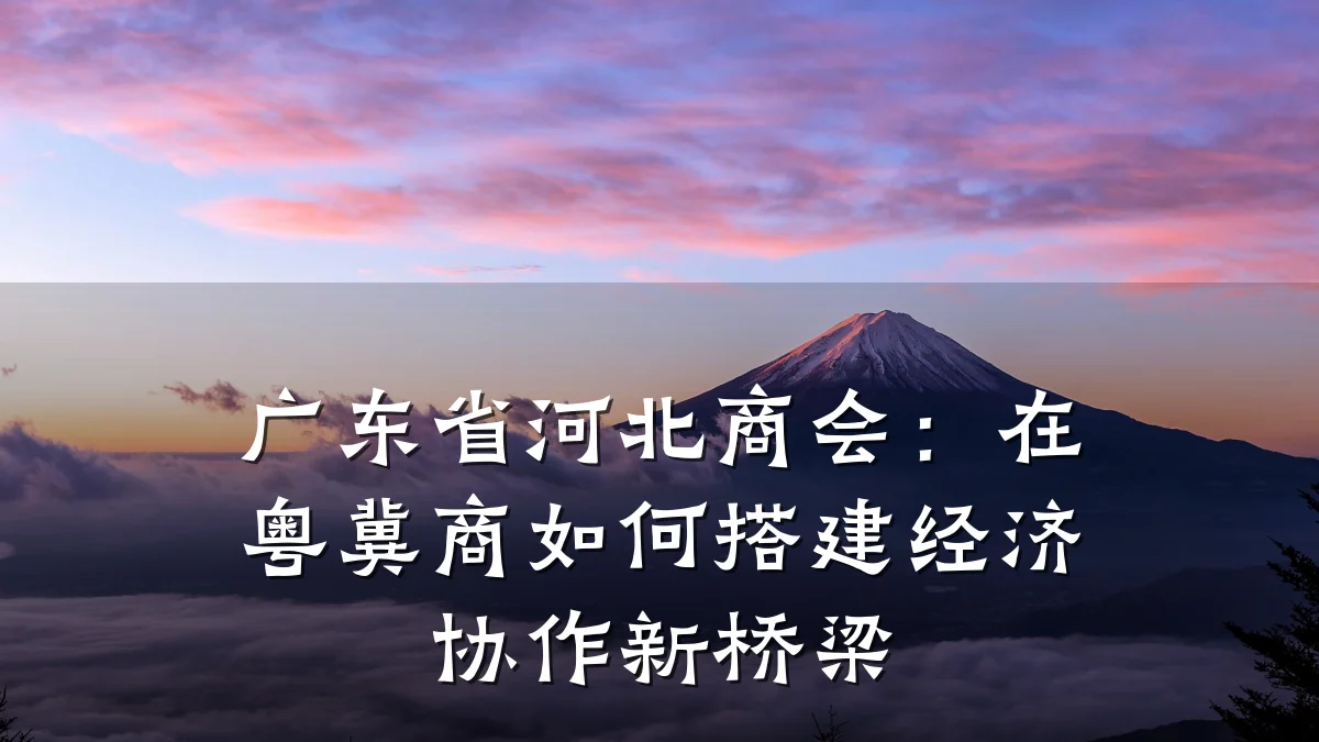 广东省河北商会：在粤冀商如何搭建经济协作新桥梁