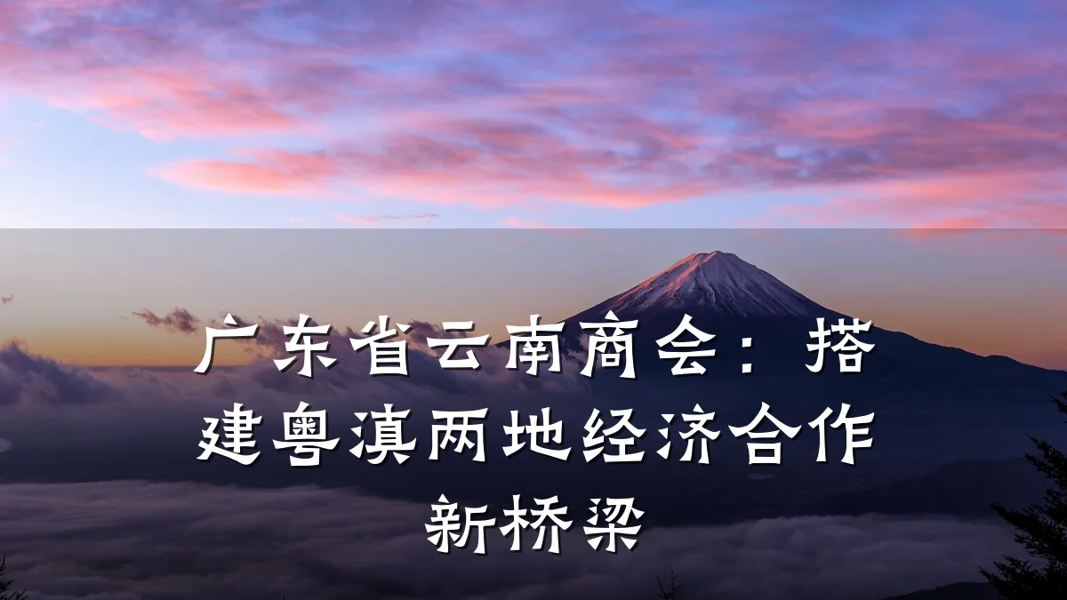 广东省云南商会:搭建粤滇两地经济合作新桥梁