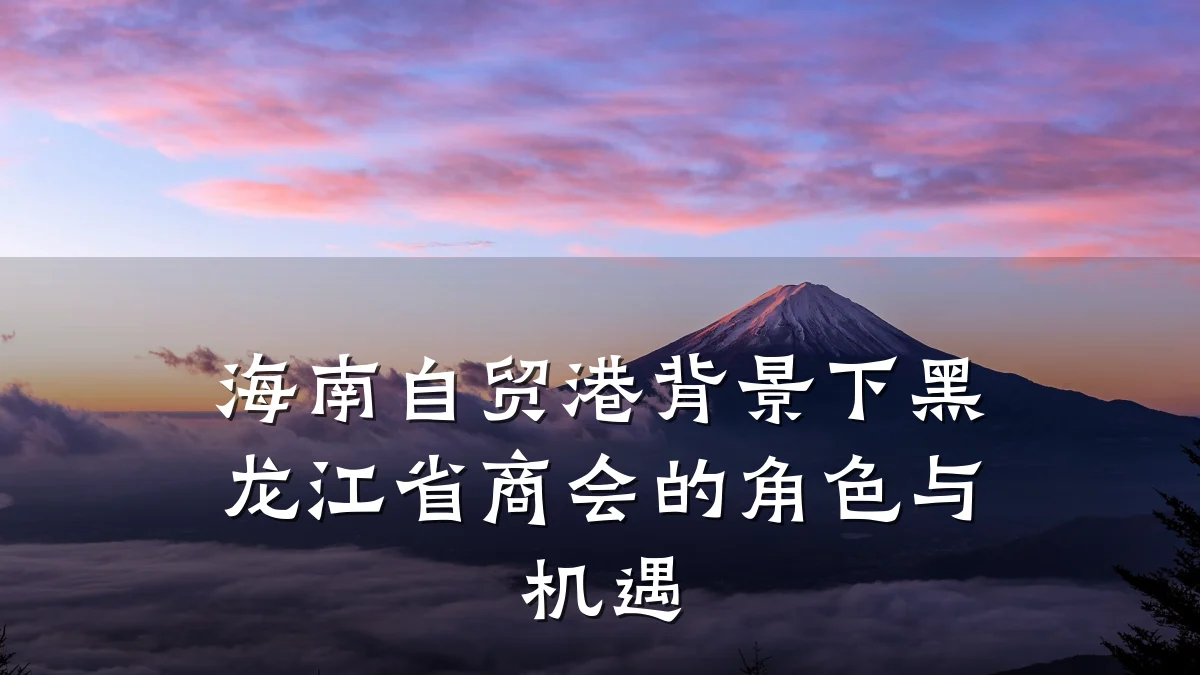 海南自贸港背景下黑龙江省商会的角色与机遇