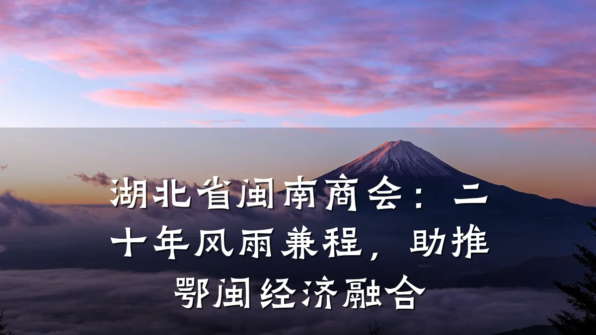 湖北省闽南商会:二十年风雨兼程,助推鄂闽经济融合