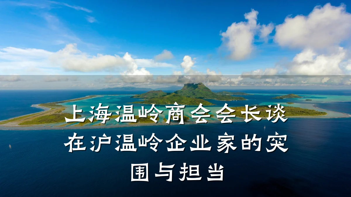 上海温岭商会会长谈在沪温岭企业家的突围与担当