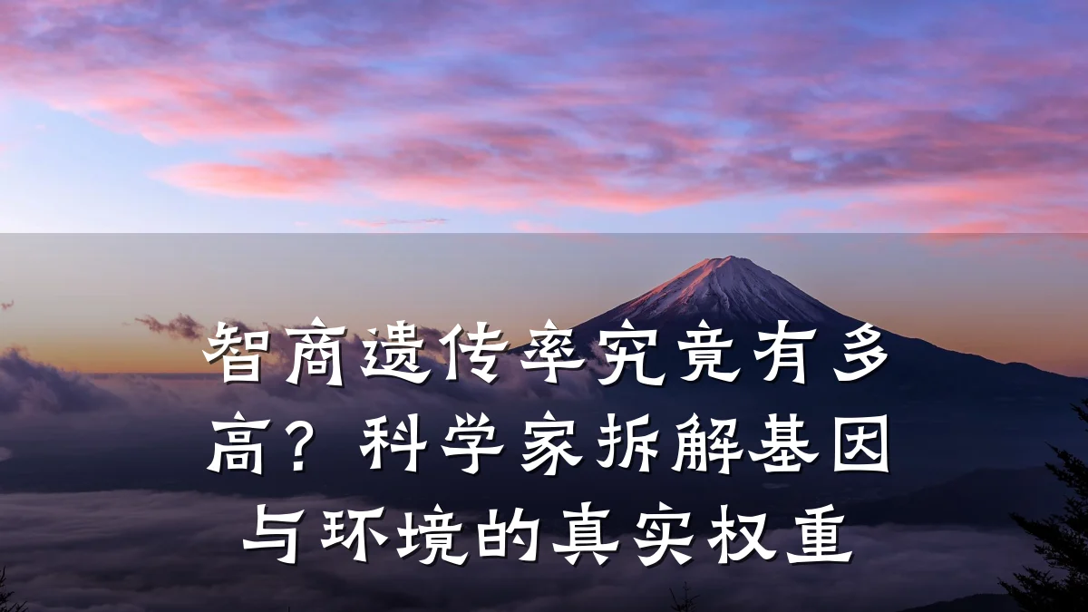 智商遗传率究竟有多高?科学家拆解基因与环境的真实权重