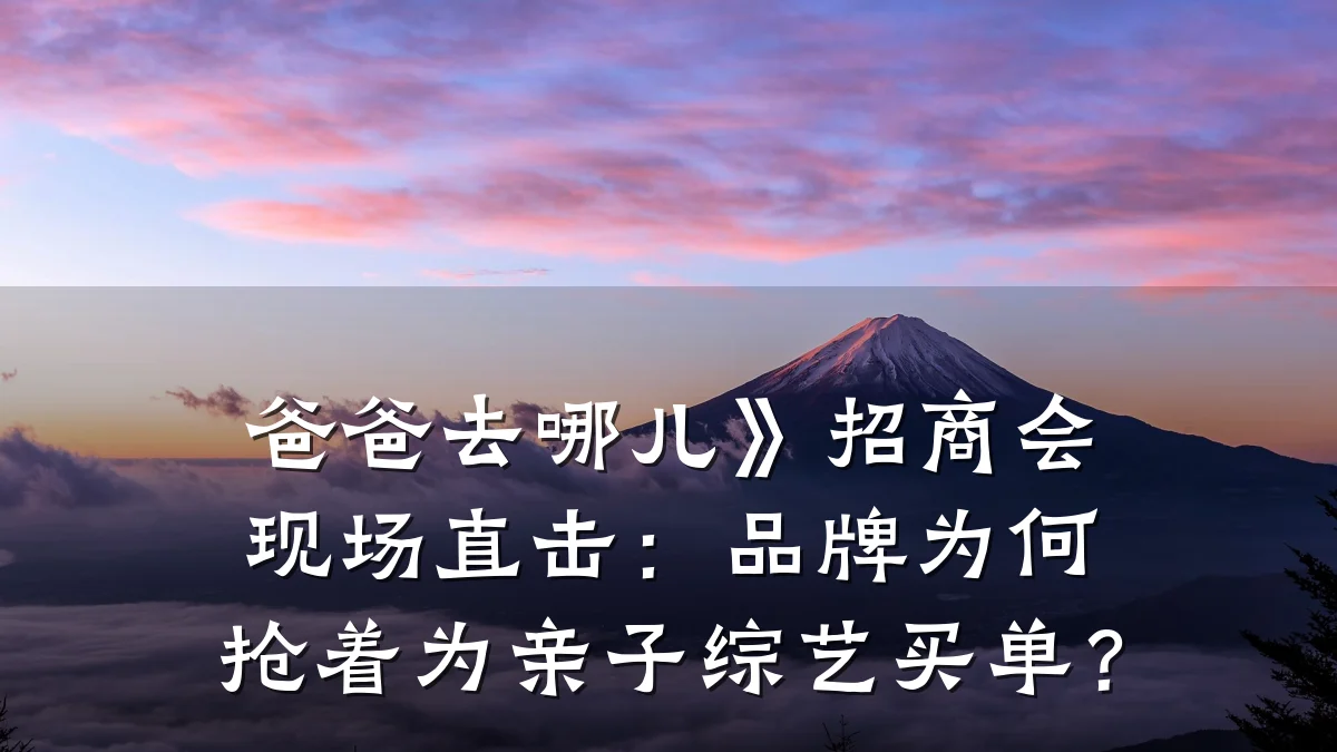 爸爸去哪儿》招商会现场直击:品牌为何抢着为亲子综艺买单?