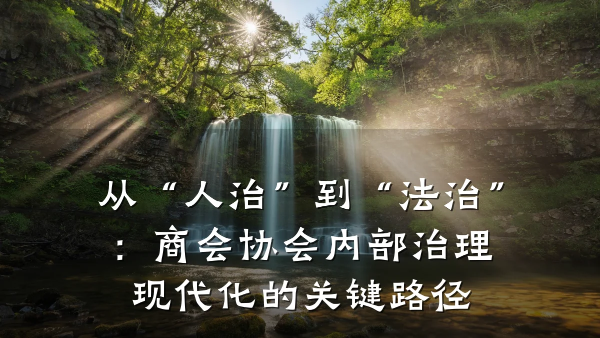 从“人治”到“法治”:商会协会内部治理现代化的关键路径