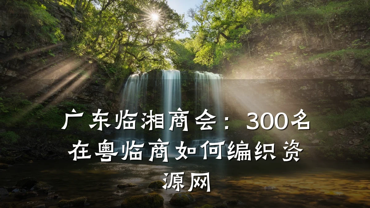 广东临湘商会:300名在粤临商如何编织资源网