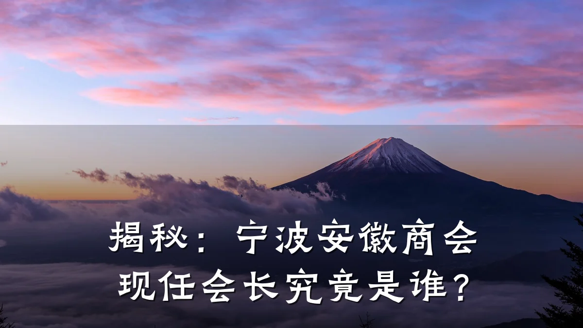 揭秘:宁波安徽商会现任会长究竟是谁?