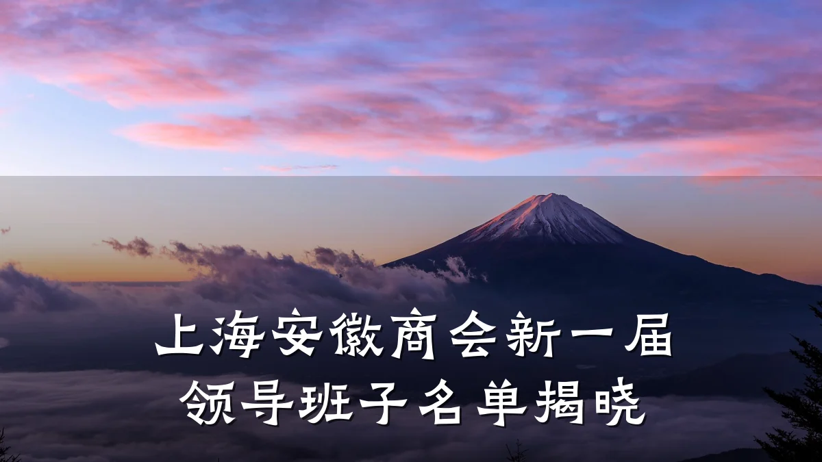 上海安徽商会新一届领导班子名单揭晓