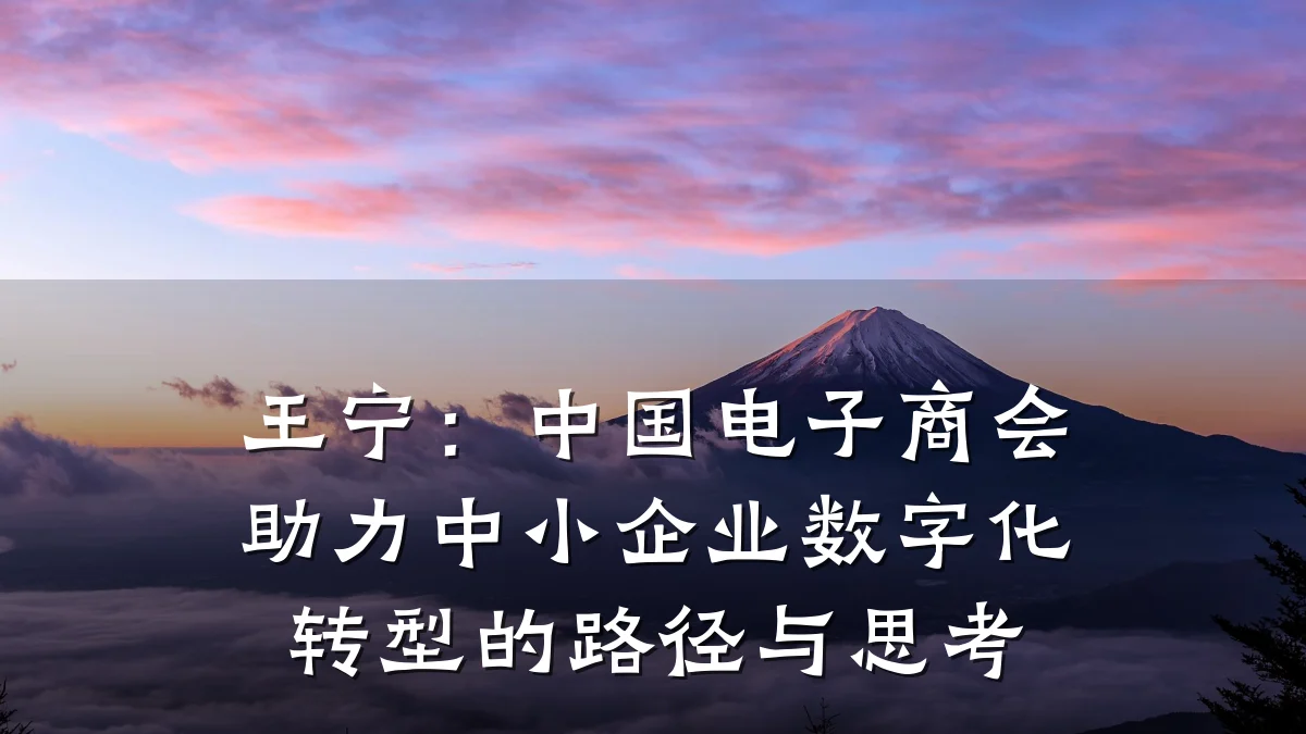 王宁:中国电子商会助力中小企业数字化转型的路径与思考