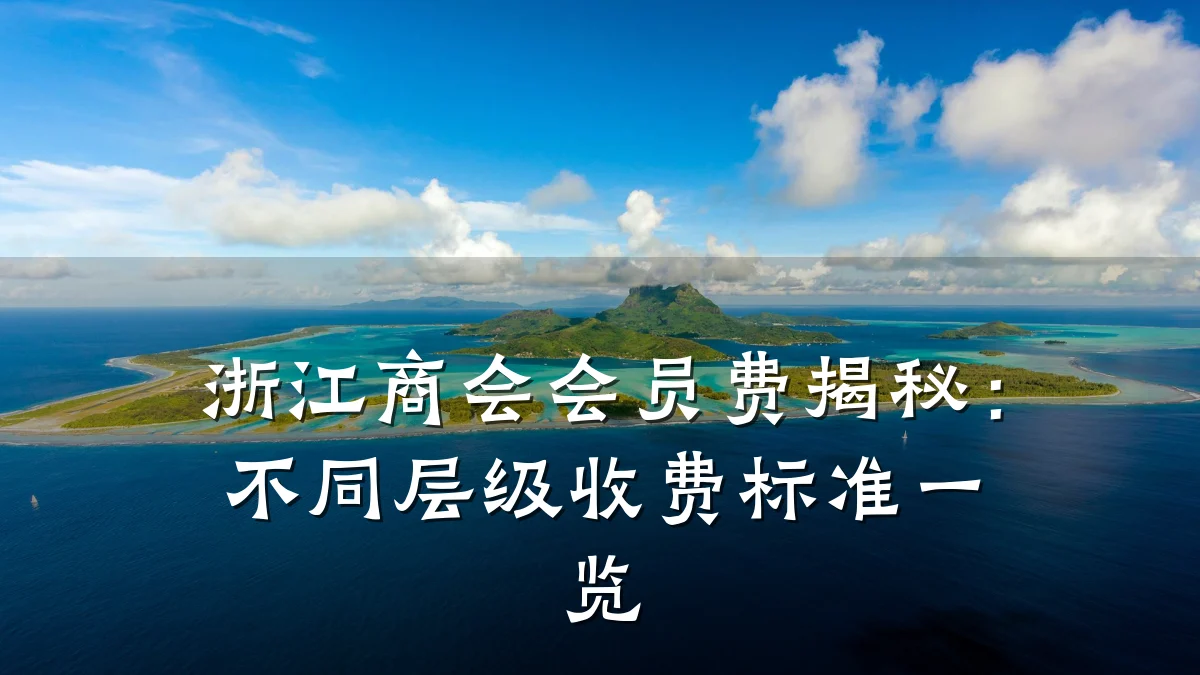 浙江商会会员费揭秘:不同层级收费标准一览