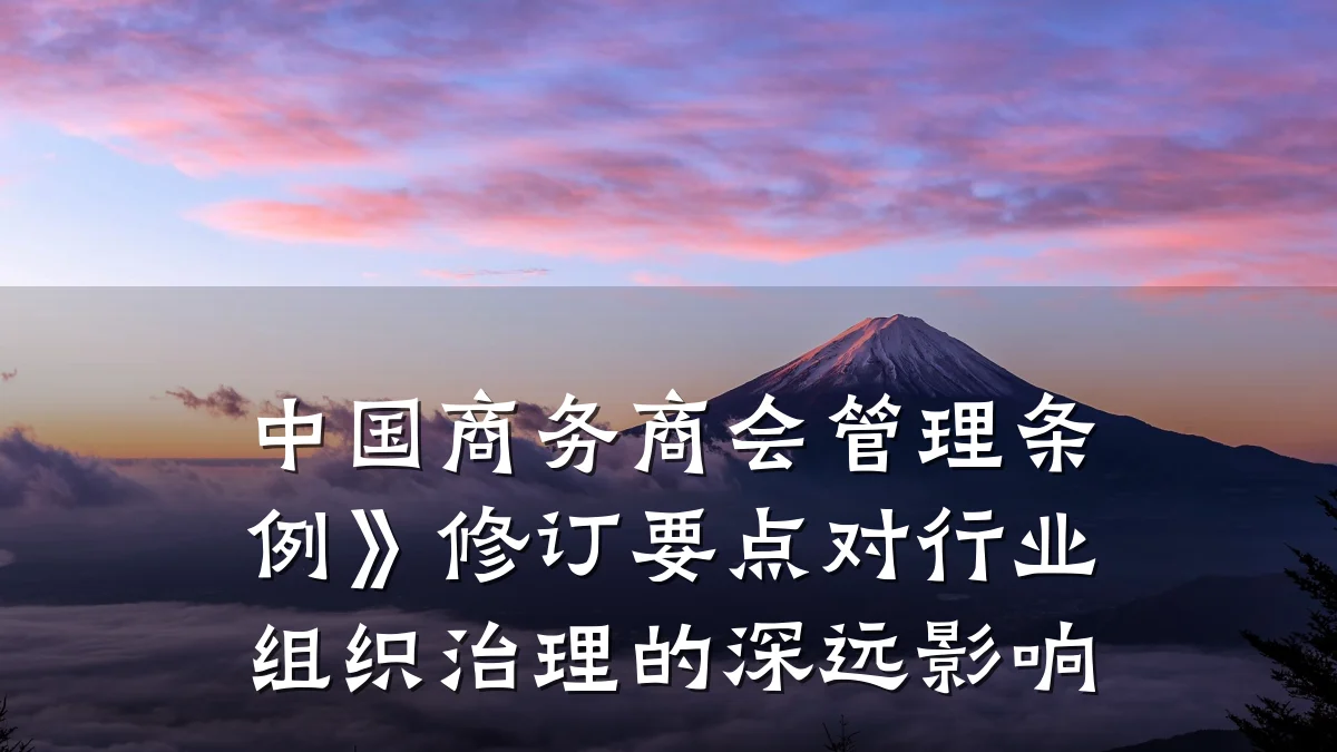 中国商务商会管理条例》修订要点对行业组织治理的深远影响