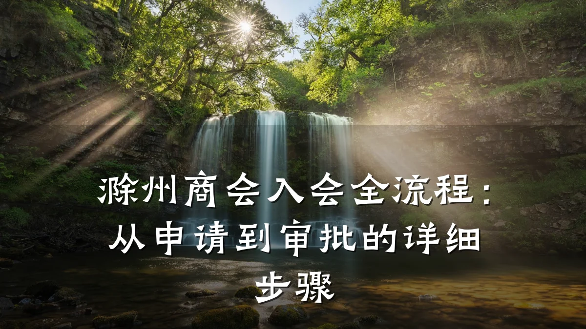 滁州商会入会全流程:从申请到审批的详细步骤