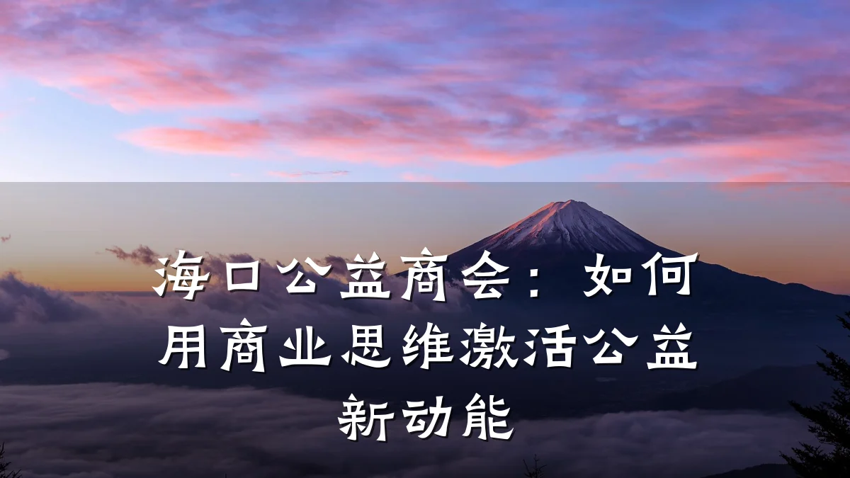 海口公益商会:如何用商业思维激活公益新动能