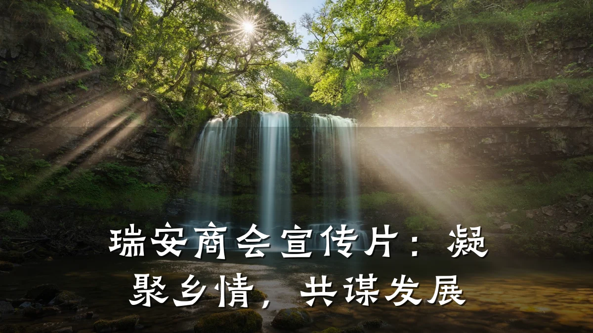 瑞安商会宣传片:凝聚乡情,共谋发展